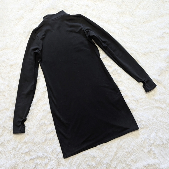 Blackmilk Warm Avant Cardigan Half Zip Split Front Sweater - Black - Picture 7 of 14